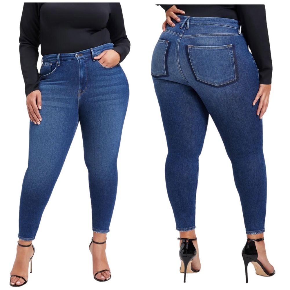 Good American Women’s Skinny Jeans in Classic Blue Denim